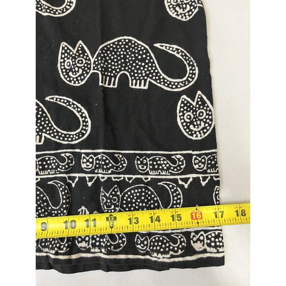 Wide Leg Maximalist Boho Pant Cats AOP Tribal Hippie Gypsy Free Size Yoga Beach - Picture 16 of 16